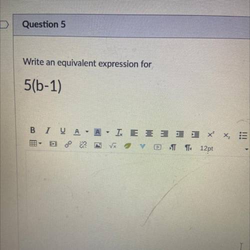 Write an equivalent expression for
5(6-1)