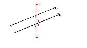 For line b, d, and e, line d is parallel to line e and m∠1 = 81°.

Part A: In complete sentences,