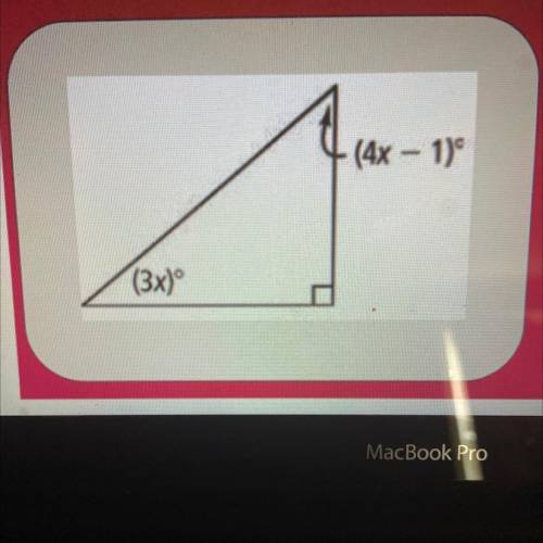 Determine the value of x