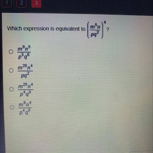 Which expression is equivalent to
min
pg?
mºn
po
m2