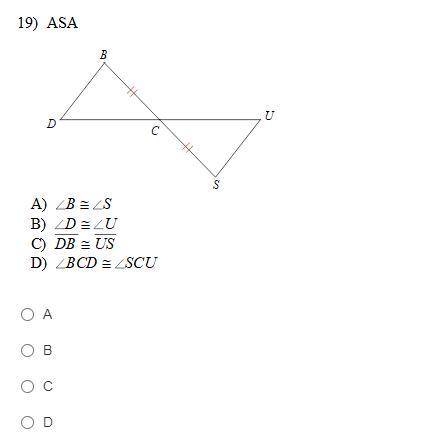 State what additional information is required in order to know that the triangles are congruent usi