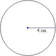 Calculate the area
a.25.12 cm2
b.12.56 cm2
c.50.24 cm2