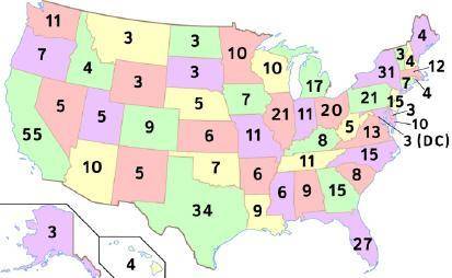 The above map shows Electoral College votes based on 2000 Census data. What do the numbers on this