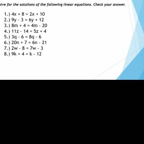 Please help me with this homework from 1 to 8 and tell me how you get it