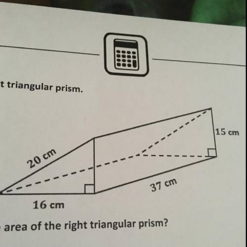 What is the surface area of the right triangular prism

A 2,127 square centimeters 
B 2,367 square