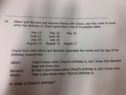 When is Cheryl's birthday?