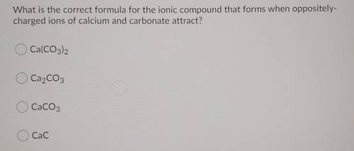 (GIVING BRAINLIEST!!!)What is the correct formula for the ionic compound that forms when oppositely