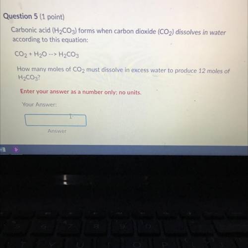 Carbonic acid (H2CO3) forms when carbon dioxide (CO2) dissolves in water

according to this equati