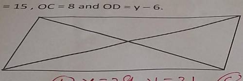 28. The value of 'x' and 'y in the parallelogram ABCD, Where diagonals intersec

at 'O',OA = x - y