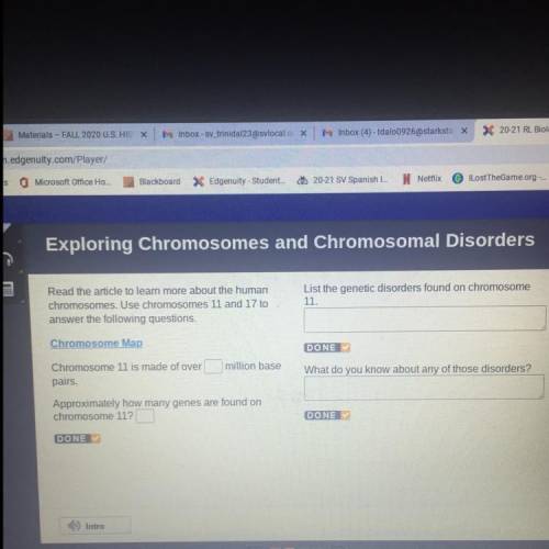 Read the article to learn more about the human

chromosomes. Use chromosomes 11 and 17 to
answer t