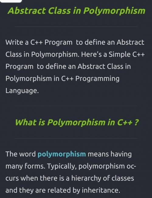 Write a C++ program to define an abstract class in polymorphism?