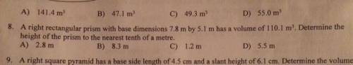 Can I please get some help on question 8 
I will give you brainliest
