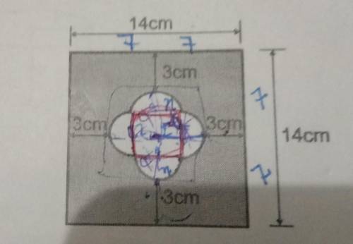 Find the area of the shaded region given in fig.

O14cm7 국3cm7cm3cm14cm73cmfic
