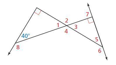Find the measure of the numbered angle.
m∠2 =