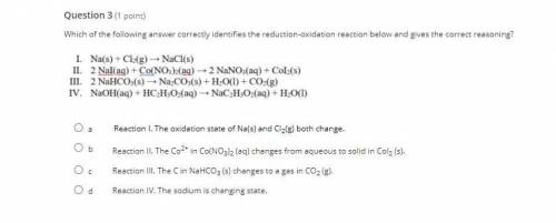 Which of the following answer correctly identifies the reduction-oxidation reaction below and gives
