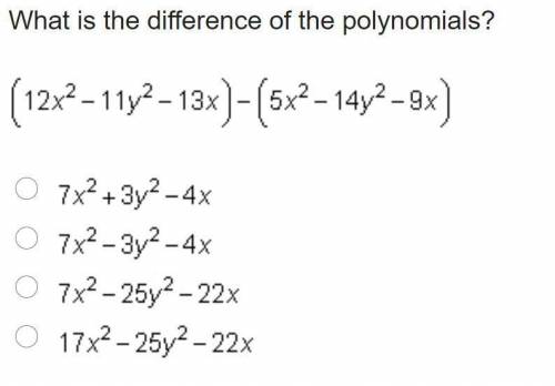 What is the difference of the polynomials?
I will give 40 points