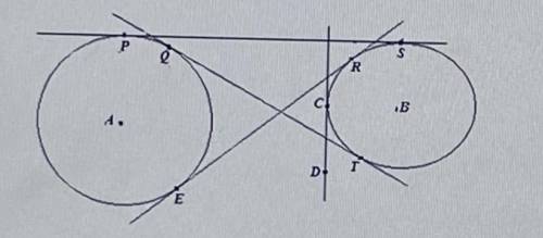 Use the image above the identify and explain the relationship between the segments and circles A an