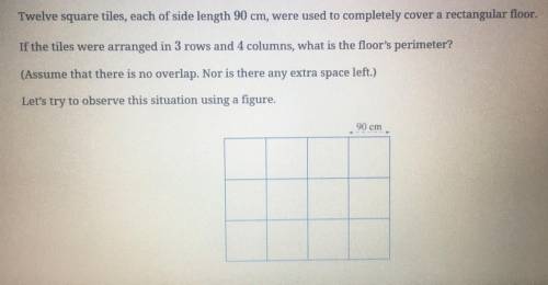 Given the arrangement,

* what is the floor’s length? 4x90= ___ cm
* what is the floor’s breadth _