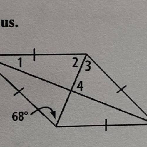 find the measures of the numbered angles in the rhombus, will give brainliest ! pls show how you so