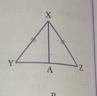 In the adjoining figure, if XY = XZ and YA = AZ, write

down the relation between XA and YZ.