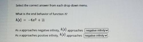 WILL GIVE BRAINLIEST

what is the end behaivor of function h options for both are [negative infini