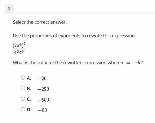 Urgent!! Please only answer if you know. Use the properties of exponents to rewrite this expression