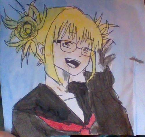 Here is the drawing of Toga with glasses(talking to HimikoTogaL). The hand is messed up but idc.
