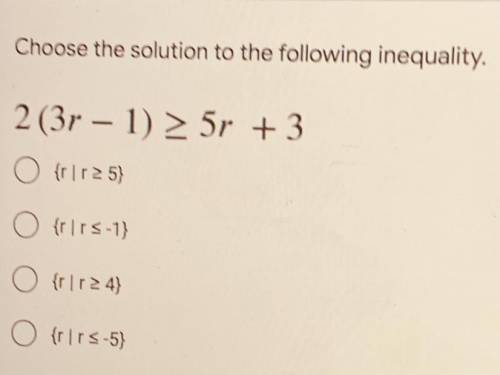 Choose the solution to the following inequality(pls)