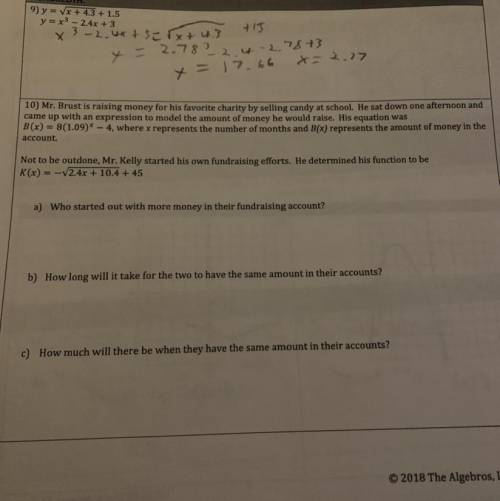 Question 10 A B and C. Will give brainliest