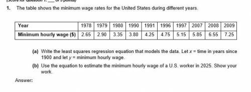 35 POINTS PLEASE HELP ASAP

1. The table shows the minimum wage rates for the United States du