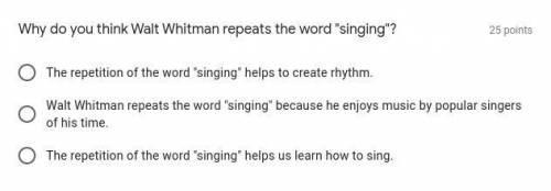 Why do you think Walt Whitman repeats the word singing?

I Hear America Singing By Walt Whitma