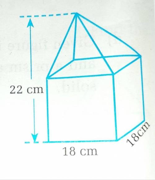 If a adojoining solid, a square based pyramid is situated on the top of a square based cuboid. If t