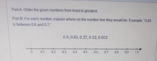 Part A : Order the given numbers from least to greatest

Part B: For each number, explain where on