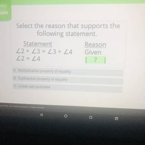 Select the reason that supports the following statement?