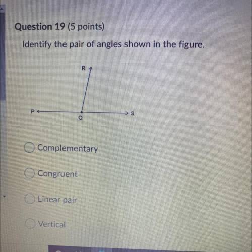 Identify the pair of angles show in the figure