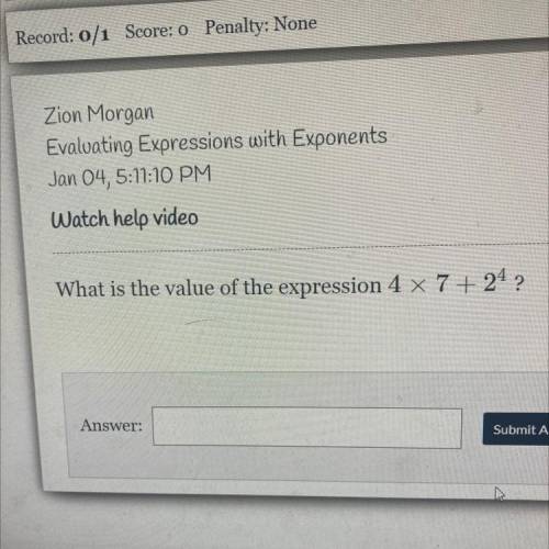 Please give me the answer
What is the value of the expression