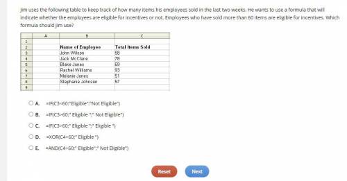 Jim uses the following table to keep track of how many items his employees sold in the last two wee