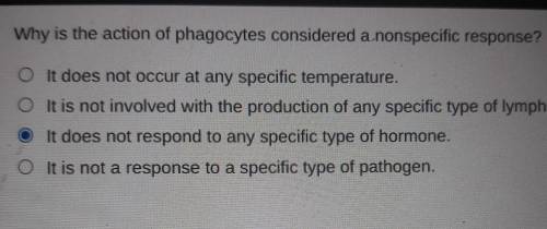 Why is the action of phagocytes considered a nonspecific response?