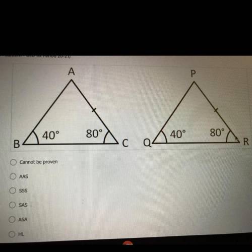 Which shortcut can be used to prove the triangles are congruent?