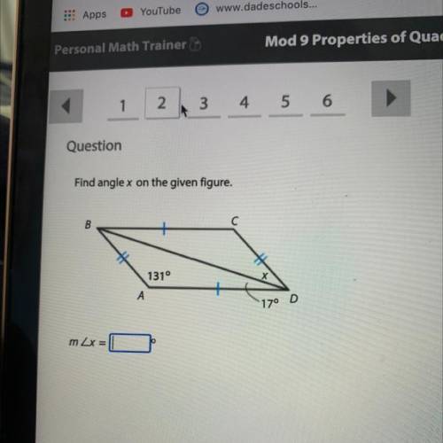 Find angle X on the given figure. m