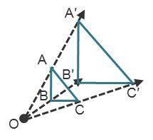 Explain whether this dilation is an enlargement or a reduction, and how you know. Triangle A B C is