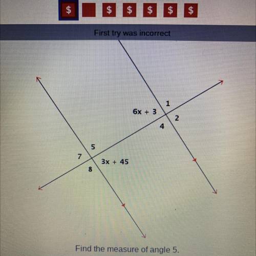 Find the measure of angle 5.