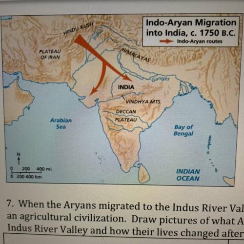URGENT: NEED ANSWER NOW!!!
A) according to the map, which direction did aryans come from?