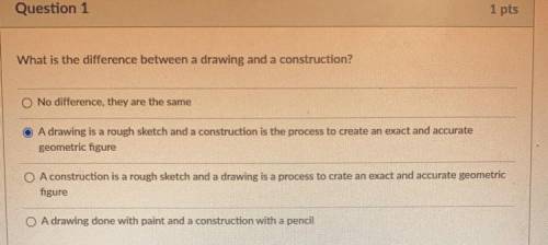 What is the difference between a drawing and a construction?