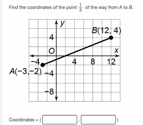 Find the coordinates of the point 13 of the way from A to B.
