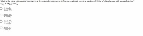 What is the mole ratio needed to determine the mass of phosphorus trifluoride produced from the rea