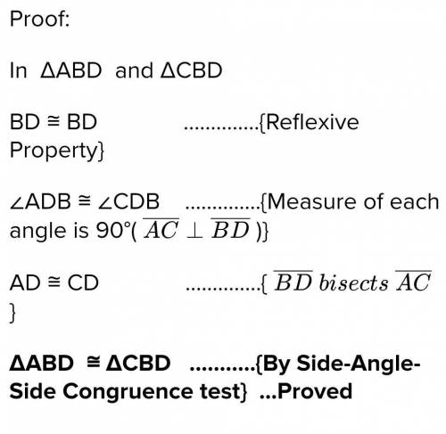 Given: \triangle AED \cong \triangle BEC△AED≅△BEC and \overline{AC} \cong \overline{BD}.

AC
≅ 
BD