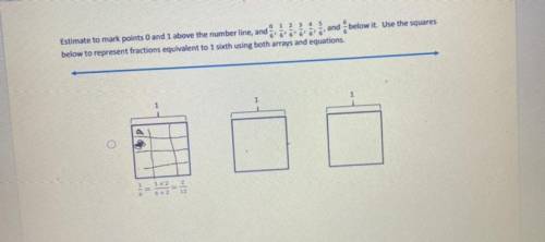 Estimate to mark points 0 and 1 above the number line, and, and below it. Use the squares

below t