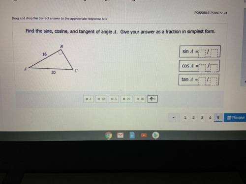 POSSIBLE POINTS: 24

Drag and drop the correct answer to the appropriate response box.
Find the si