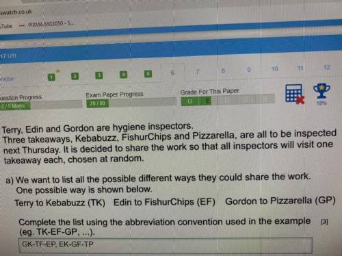 Terry edin and gordon are hygiene inspectors. three takeaways, kebabuzz, fishurchips and pizzarella